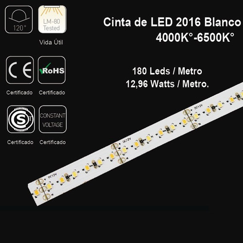 Imagen 2 de 6 de Cinta De Leds Rollo X 5 Metros 2016 Bi-color