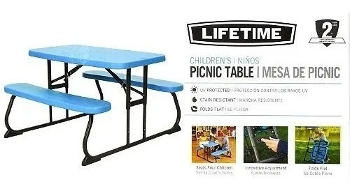 Mesa Picnic Infantil Plegable Celeste, Lifetime Msi