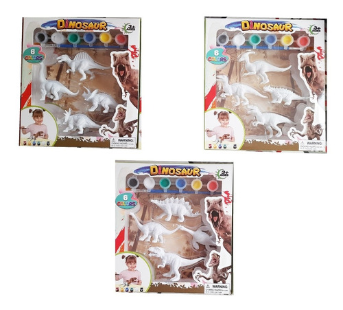 Juguete Dinosaurios Jurassic Pack X 4 Para Pintar Didáctico