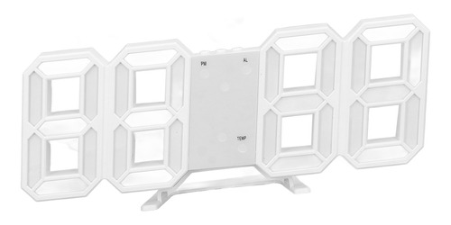 Reloj De Pared Moderno 3d Led Minimalista Con Marco Blanco D