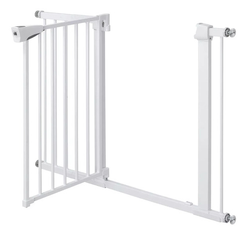 Quoriv Puerta Seguridad Interior Expandible Reja Pressure Mount Para Bebe Mascota +peluches, Altura Total 78cm Expandable 69-116cm,menos De 90 Grados De Cierre Automático De Rebote,blanco