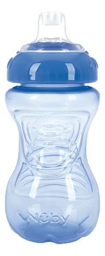 Copo 300ml Transição Antivazamento Bico De Silicone Nuby Cor Azul Lisa