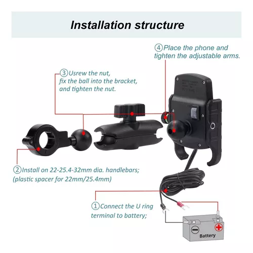 KWG - Soporte para celular para motocicleta