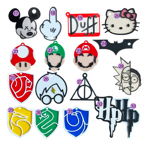 Llaveros Futbol / Anime / Bandas Rock Souvenir 3d X 30 Unid