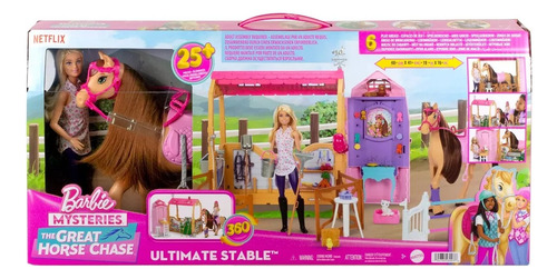 Boneca Barbie Mysteries Playset Estábulo De Cavalos Hxj44