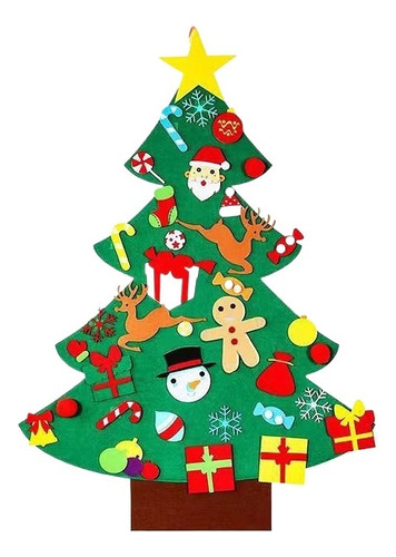 Decoração De Parede De Árvore De Natal De Feltro Led
