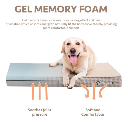 Cama Para Perros Wevego De Espuma Viscoelástica En Gel Con F
