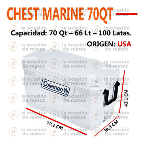 Imagen 2 de 7 de Conservadora Coleman 70qt Heladera Termica Portatil Camping