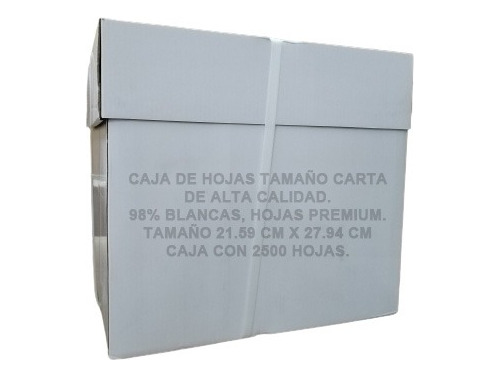 Caja De Hojas Blancas Bond Carta Tamaño Adecuado Lf5298