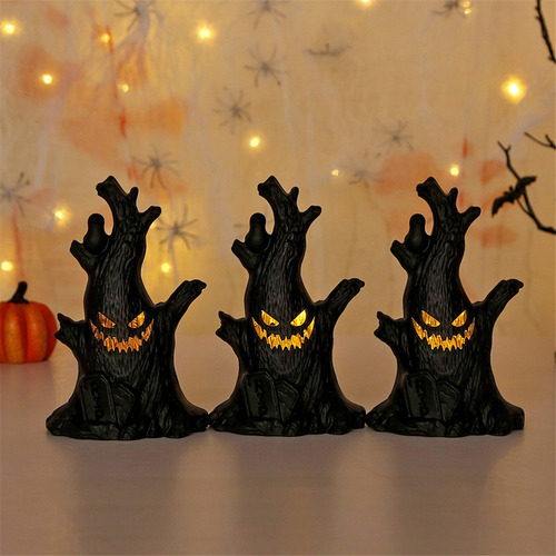 4pcs Halloween Ghost Tree Led Glow Ghost Lights Horrific Atm