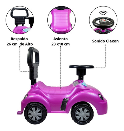 Montable Correpasillos Para Niños 57 Cm Seguro Anticaidas Color Morado