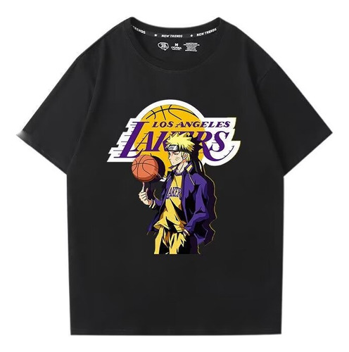 Playera De Manga Corta Creative Naruto Basketball Lakers