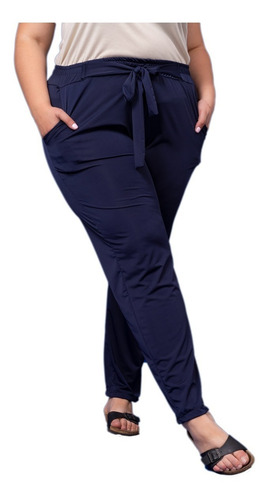 Imagen 3 de 9 de Pantalón De Fibrana Con Elástico Mujer Talles Grandes