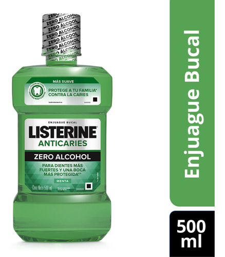 Enjuague Bucal Anticaries Zero Alcohol 500 Ml Listerine