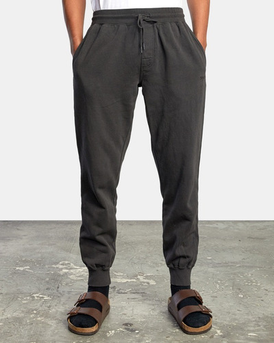 Pants Rvca Hombre Tonally Fleece Il Gris, Talla M, Algodón
