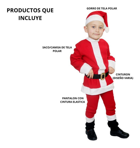Imagen 3 de 7 de Disfraz Santa Claus Clasico Niño