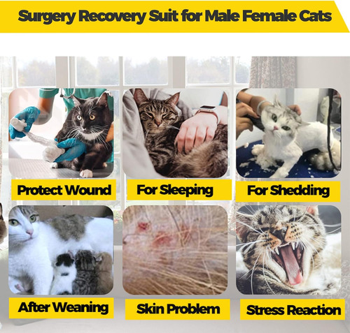 Traje De Recuperación Para Gatos, Camisas De Teñido Anudado