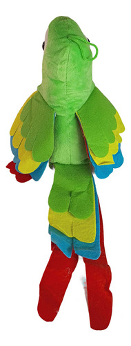 Alas de guacamayo con forma de pájaro de peluche en fieltro, 20 cm, color verde
