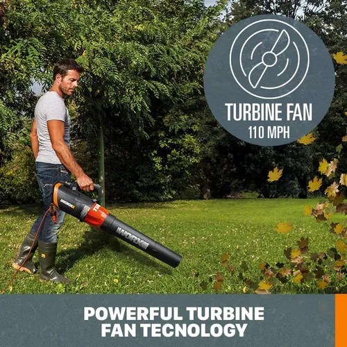 Soplador Eléctrico Worx Turbine 600, De 12 Amperios, 2 Vel.