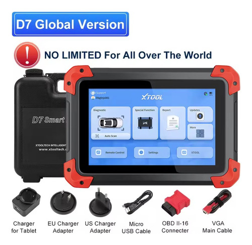 Scanner Automotivo Xtool D7 Obd2 Ferramenta Chave Prog Codif
