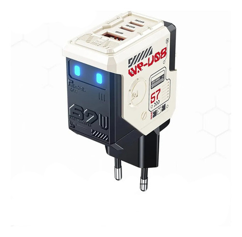 Cargador Robot Usb Rápido 67w 3 Puertos Usb & Usb C