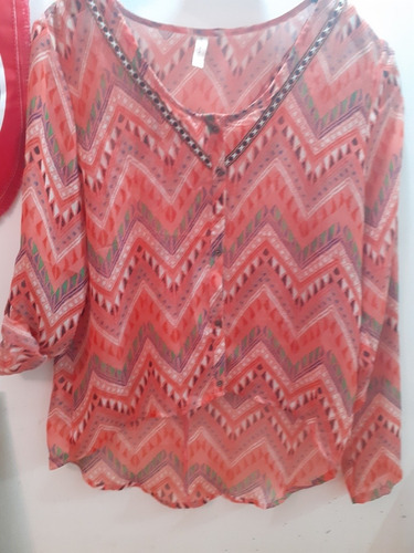 Blusa Gasa. M/larga. Talle S.