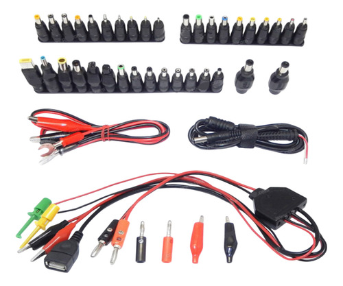 Kit De 36 Puntas Para Fuente De Laboratorio Con Cable 5.5mm Negro
