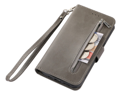 Funda Para Samsung Galaxy A7 2018/ A8 2018/ J4 2018, Funda Tipo Cartera Con Cierre, Correa Para La Muñeca, Función Atril