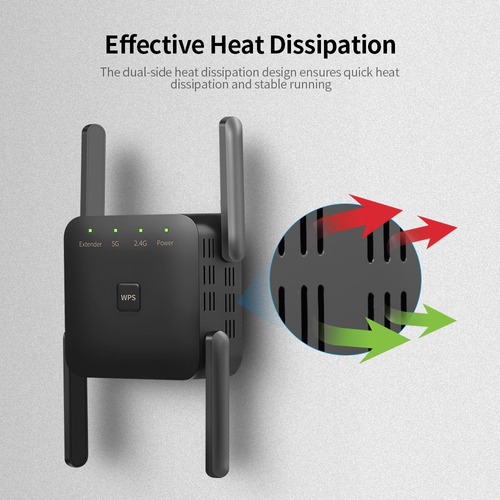 Repetidor Wifi Inalámbrico De Doble Frecuencia De 1200 Mbps