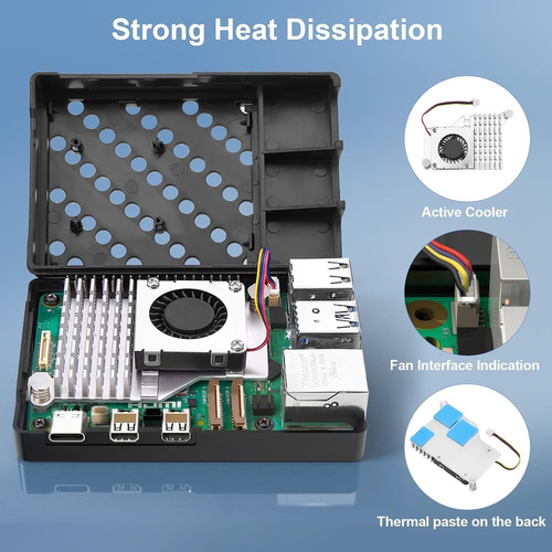 Kit Rastech Para Raspberry Pi 5 De 8 Gb De Ram Con Funda Par