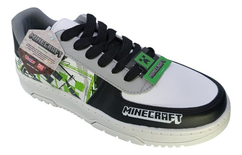 Tenis Para Niño Minecraft Creeper Casual Mi4022 Gris 18-21