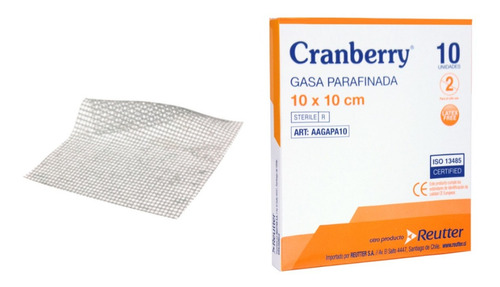 Gasa Parafinada Estéril 10x10 Cms Caja 10 Unds - Cranberry