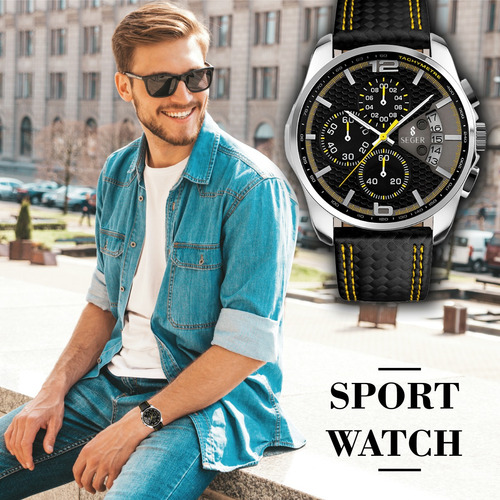 Imagen 5 de 10 de Reloj Hombre Seger 9106 Original Eeuu Elegante Casual Lujoso