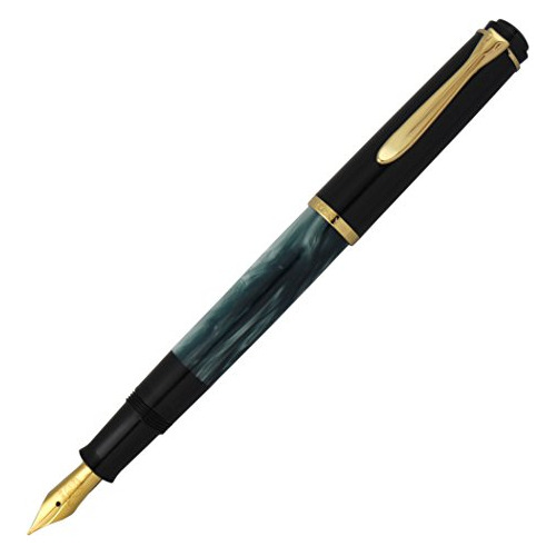 Pelican M200 Fountain Pen, M, Medium Point, Marble Gree...