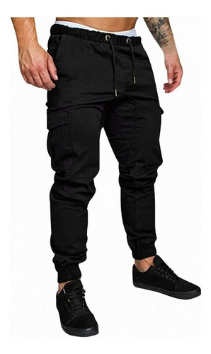 Pantalón Jogger Cargo Skinny De Gabardina Strech