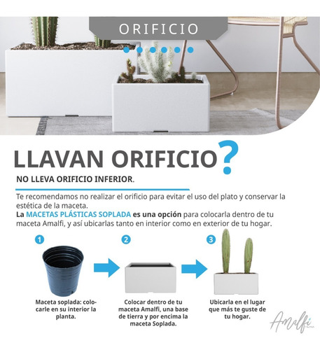 Maceta Plástica Rotomoldeada Jardinera N 60 Moderna Amalfi