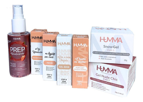 Kit Unha De Gel Humma Completo Nail Designer Gel E Blindagem