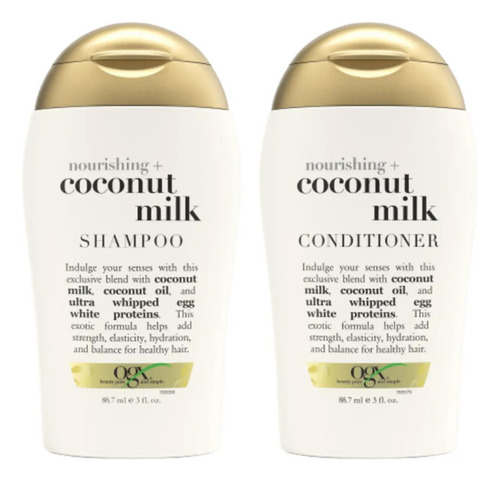 . Shampoo E Condicionador Ogx Leite De Coco Nutritivo 90ml
