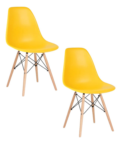 Conjunto 2 Cadeiras Eiffel Amarela Qualidade E Praticidade