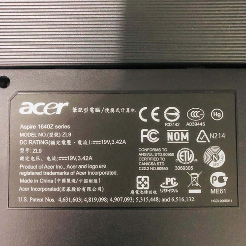 Notebook Acer Aspire 1640z Sem Hd Ler Descrição (Usado)