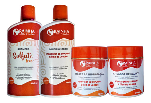 Kit Completo Com 4 Produtos Rainha Dos Cachos