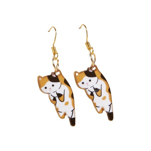 Hermosos Aretes Esmaltados Con Figuras De Gato