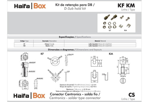 Kit Parafusos, Kit Retenção 12mm Conector Db9/db15 - 10 Kits