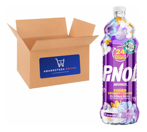 Caja Limpiador Pinol Aromas Lavanda 12 Piezas De 828ml C/u