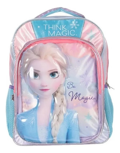 Mochila Escolar Grande Primaria Ruz Disney Princesas Frozen Elsa 170543 Coleccion Flake Color Rosa