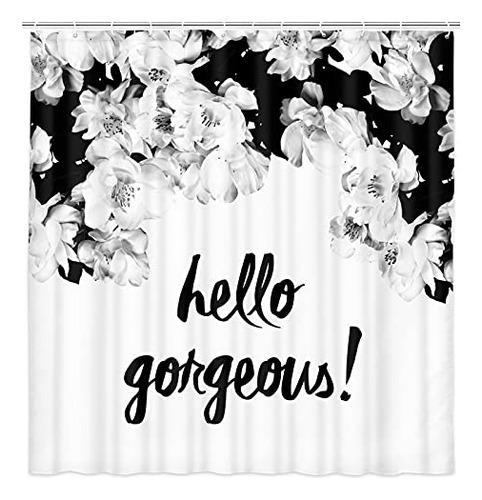 Hello Gorgeous - Cortinas De Ducha Baño, Acuarela Vint...