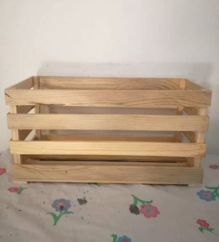 Huacal De Madera Rectangular Acabado Fino