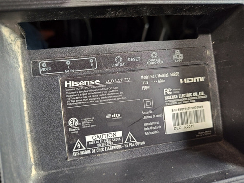Tarjeta Main Hisense 58r6e (rsag7.820.8593/roh) *793 (Usado)