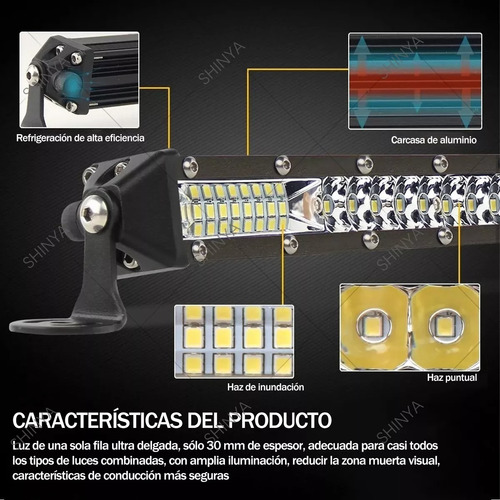 Barras Led Automovil 156w Blanco 51cm 24v Para Jeep Faros