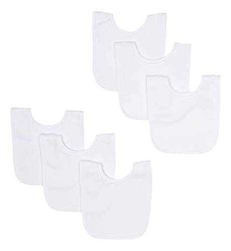 Gerber Paquete De 6 Baberos Unisex Para Bebé, Blanco, Talla